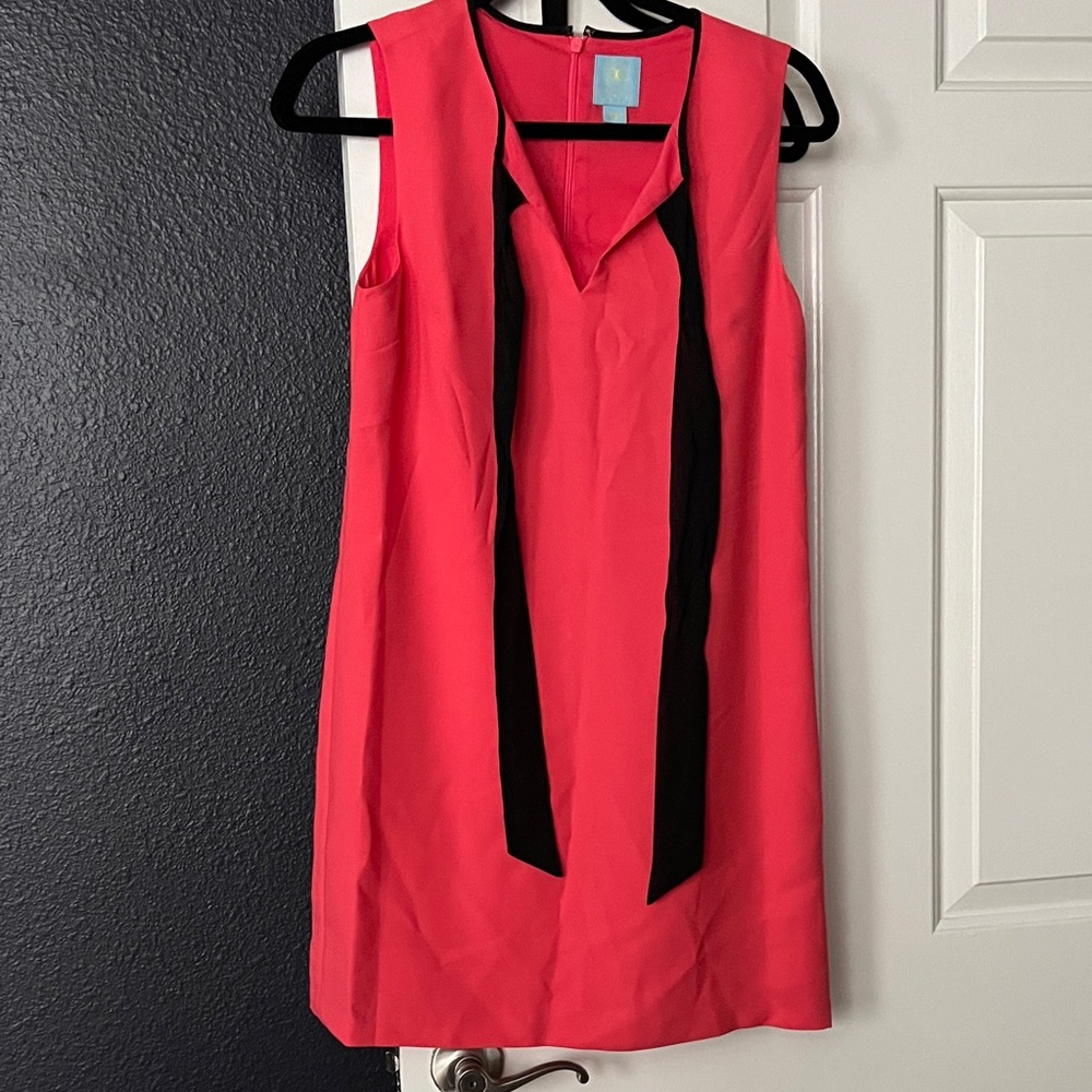 CeCe coral and black dress